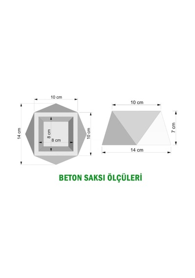 Yapay Çiçek Deposu Handmade Beton Saksı 7 Cm Model-10 Taş Rengi