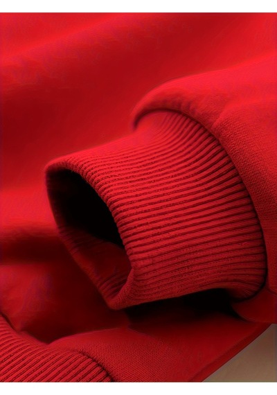 Uyguntarz Sıralı Kalpler Baskılı Oversize Çocuk Sweatshirt Kırmızı