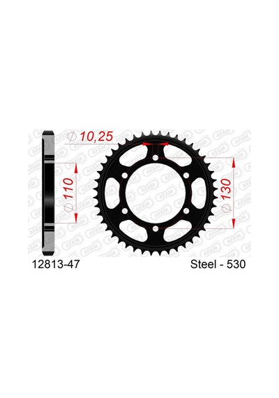 12813-47 Rear Steel Sprocket 530