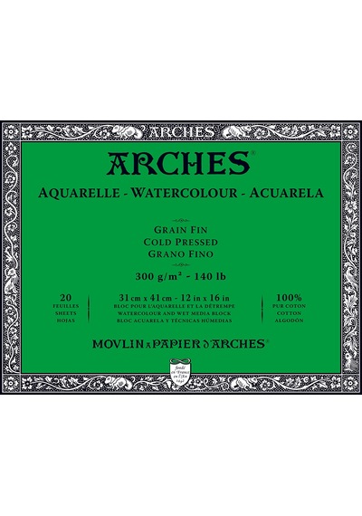 Arches Suluboya Defteri Blok Soğuk Baskı 300 G 31x41 Cm. 20 Yp