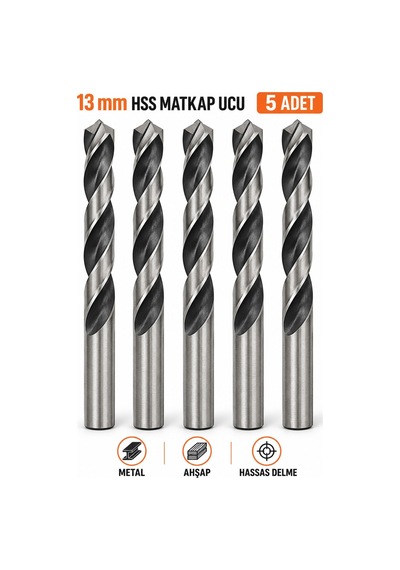 13mm Hss Matkap Ucu 5 Adet