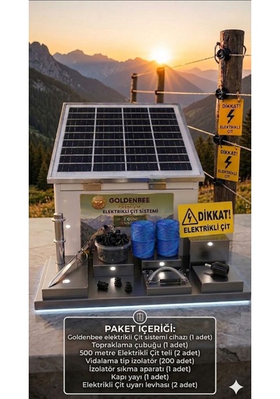 Goldenbee Combo Kit Elektrikli Çit Sistemi Domuz Ve Ayı Kovucu 1000mt Set-301