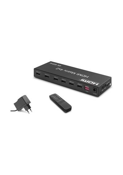 Lb Hdmı Matrix Switch Edıd Ses Çıkışlı Kumandalı 4k 60 Hz 4 Giriş 2 Çıkış Siyah Hdx1334