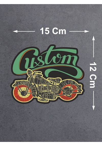 Retro Motosiklet Sticker - Araba Oto Motosiklet Karavan Sticker - 02507 15x12 Cm