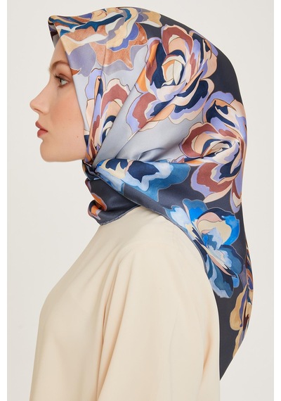 Armine İpek Eşarp 2025 Kış - 9234-34 Twill - Metalik Gri