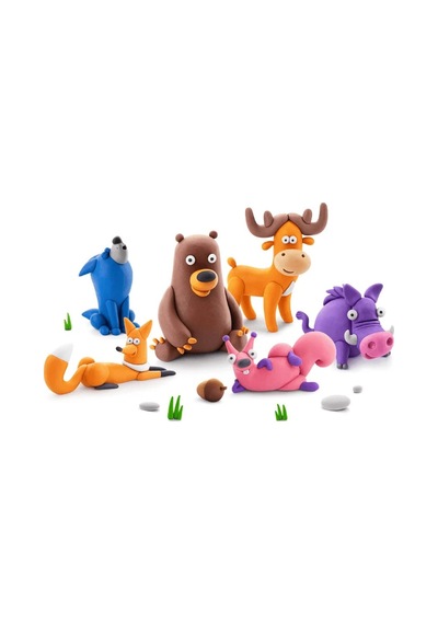Hey Clay Yaratıcı Kil Seti - Forest Animals Çok  Renkli