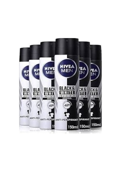 Nivea Men Invisible Black&White Original Erkek Sprey Deodorant 150 ML x 6