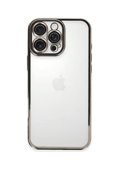 Apple iPhone Uyumlu 16 Pro Max Kılıf Razer Lensli Silikon - Titanyum Gri Bz8683140773779