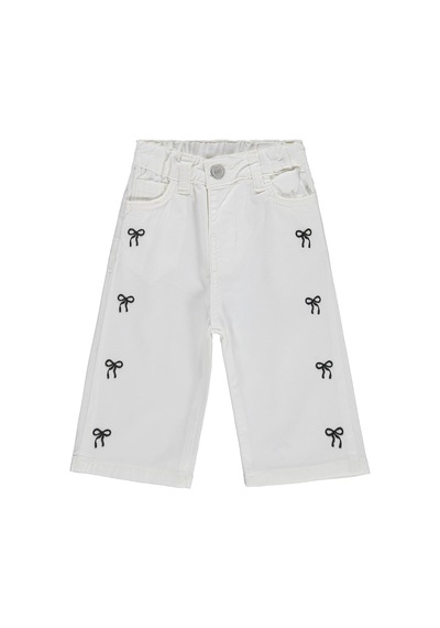 Civil Baby Kız Bebek Fiyonklu 6-18 Ay Pantolon - Ekru
