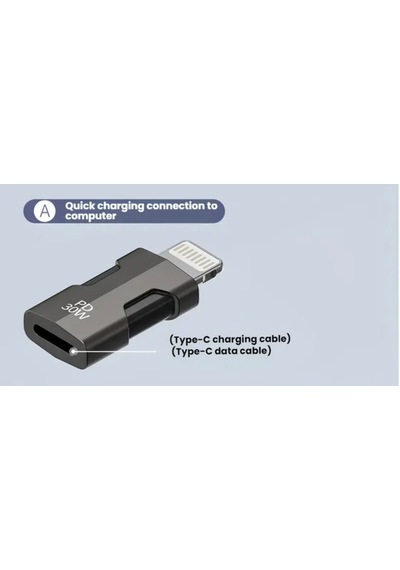 E-kervan Apple Uyumlu iPhone Lightning To Type-c 30w Hızlı Adaptör Çevirici Ce Lisanslı Sağlam 1 Adet
