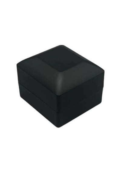 Flok Siyah Renk 5x5 Cm Işıklı Tırnaklı Yüzük Kutusu