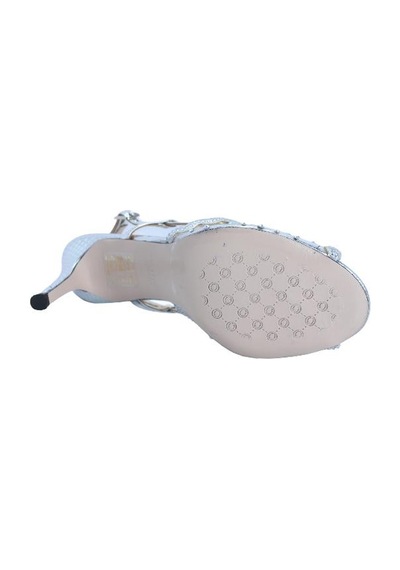 Poletto Hakiki Deri /tekstil Gumus Sandalet Gece/abiye 380 35-2178 Gumus Gümüş