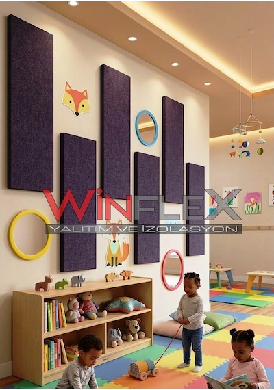 Akustik Kumaş Kaplı Panel-60x120cm Mor