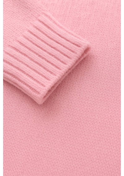 De Pose Şeker Pembe Trend Bisiklet Yaka Oversize Triko Kazak