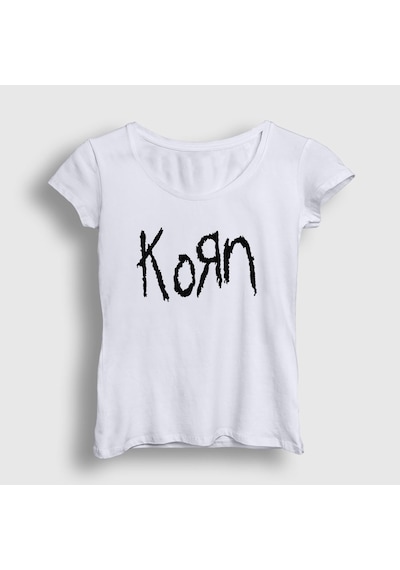 Presmono Kadın Logo Korn T-shirt Beyaz