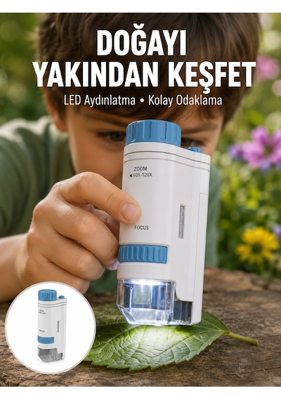 Zenvia Abs Gövdeli Öğrenci Ve Hobi Mikroskobu Mavi Renk Yeni Nesil Znv2026