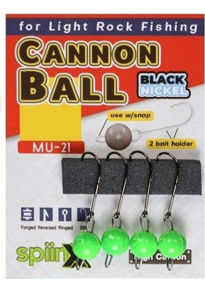 Spiinx Cannon Ball Mafsallı Yeşil Uv Jighead No:6 6gr