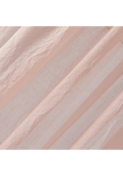 Tayla Ezilmiş Doku Yarı Şeffaf Çubuk Cep Perde Paneli, 127 Cm X 213 Cm, Pembe