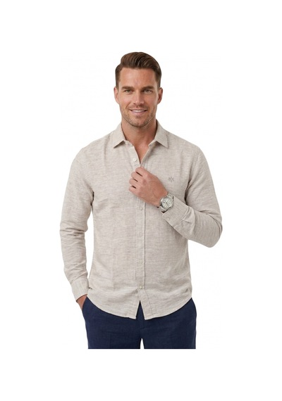 Deepsea Krem Slim Fit Çizgili %100 Pamuk Erkek Gömlek Nefes Alan Şık Günlük Gömlek 2602626