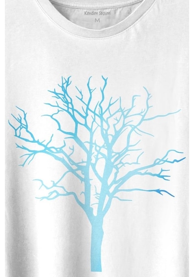 Nature Hayat Ağacı Kuru Ağaç Silüeti Baskılı Tişört Unisex T-shirt 001