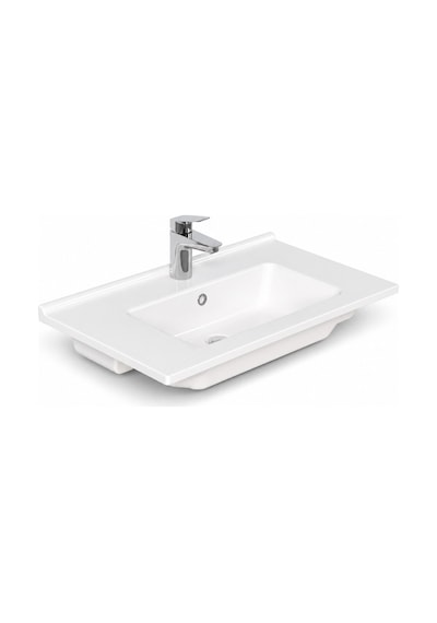 Dura Sees Tezgah Üstü Slim Lavabo 65x46,5 Cm Dolap Uyumlu Batarya Delikli Beyaz 5810