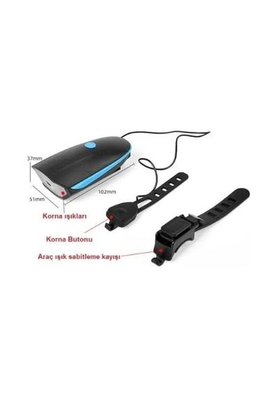 Bike Sky Xml-t6 Led 1200 Mah Su Geçirmez Far Kornalı Bisiklet Feneri Çok Renkli