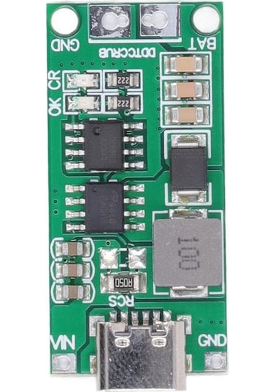 Li-on Lipo Pil - Batarya Şarj Modülü Type-c Çok Hücreli 18650 Lityum 12.6v