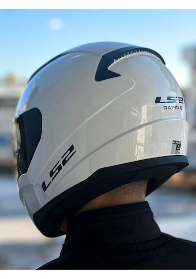 LS2 Rapid 2 Siyah Vizörlü Beyaz Kask