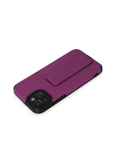 Newface - 232 - Apple iPhone Uyumlu 14 Plus Kılıf Mega Standlı Silikon - Csmo-tex - - Mor