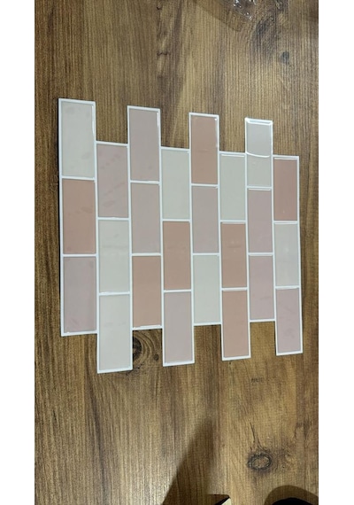 30 30cm Pudra Pembe Renkli Epoksi 1 Adet 3d Yapışkanlı Duvar Kaplama Paneli Mutfak Banyo Salon Ofis Pudra