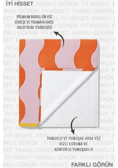 Dalgalı Çizgili Modern Plaj Havlusu - Turuncu Pembe Minimalist Havuz Deniz Hızlı Kuruyan Plaj Örtüsü Yumuşak Mercan Dalgalı Çizgili Modern Plaj Havlusu - Turuncu Pembe Minimalist Havuz Deniz Hızlı Kuruyan Plaj Örtüsü Yumuşak Mercan