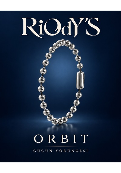 Riody's Orbit Erkek Bileklik Parlak Çelik Top Zincir Geçme Kilitli Modern Tasarım Gri Gümüş