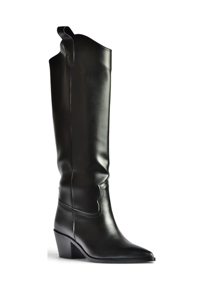 Fox Shoes Z922835109 Siyah Kalın Topuklu Kadın Çizme