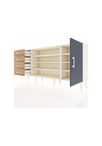 Arges Konsol 6 Raflı 4 Çekmeceli Tek Kapaklı 176x30x83 Aytaşı-antrasit/çam Antrasit/çam Arges Konsol 6 Raflı 4 Çekmeceli Tek Kapaklı 176x30x83 Aytaşı-antrasit/çam Antrasit/çam