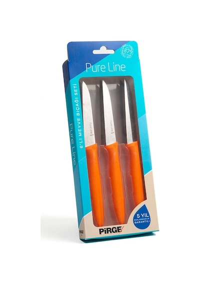 Pirge Pure Line Turuncu Meyve Bıçağı Seti 9 Cm 6'lı Diğer