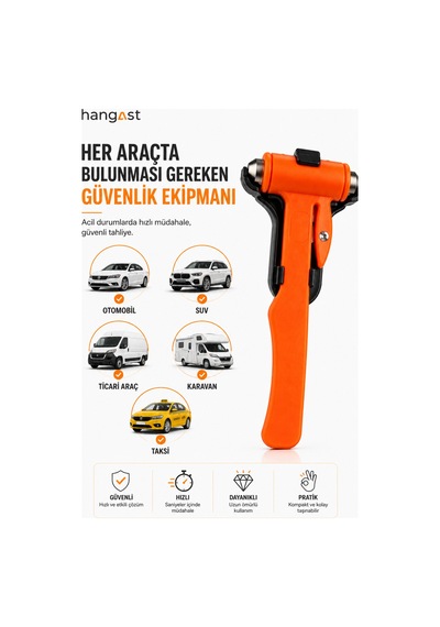 Araç İmdat Çekici Acil Durum Cam Kırma Ve Emniyet Kemeri Kesme İmdat Çekici
