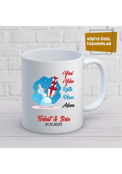Kişiye Özel Yılbaşı Kupa Bardak