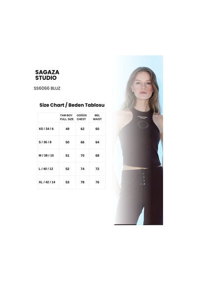 Sagaza Studio Ss6066 Baskı Detaylı Arkası Fermuarlı Bluz Kahverengi