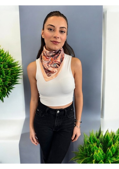 Etnic Vintage Desen Bandana/fular Bej