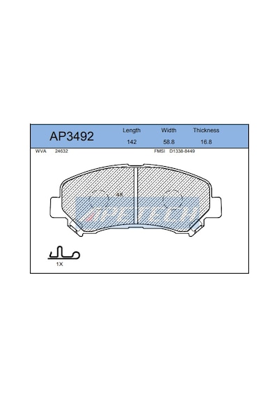 Apetech Disk Balata Ön Ap3492 Qashqaı 1.5 2.0 Dcı 07- Koleos 2.0 Dcı 08- KNO-APETECH-AP3492