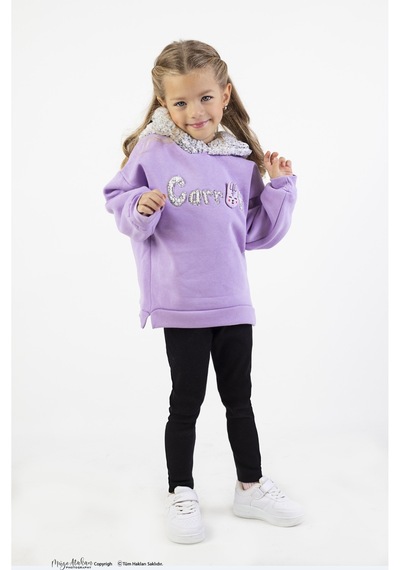 Harika Kids Kız Çocuk Kumaş Orta Kalınlıkta Caretta Nakış Örme Basic Taytlı Alt Üst Takımı 001