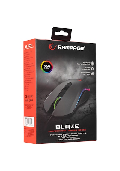 Rampage SMX-R70 Blaze Kablolu USB RGB Macrolu Oyuncu Mouse