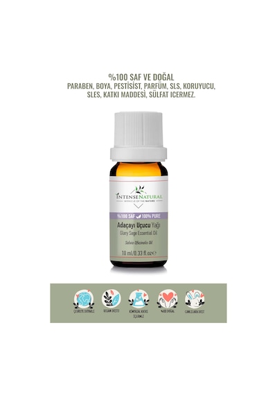 Intense Natural Adaçayı Acı Elma Uçucu Yağı 10 ML
