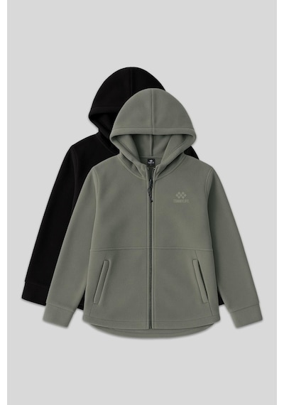 Tommy Life Rahat Form Kapüşonlu 2li Paket Siyah-çağla Kadın Polar Sweatshirt - 97233 Siyah - Yeşil