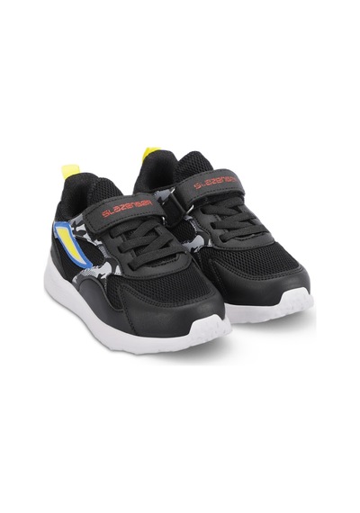Slazenger KASHI KTN Çocuk Cırt Cırtlı Siyah - Kırmızı Sneaker