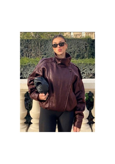 August Viral Oversize Kadın Deri Ceket Yüksek Yaka Siyah Urban Style Kadın Deri Ceket Bordo&burgundy Bordo&Burgundy August Viral Oversize Kadın Deri Ceket Yüksek Yaka Siyah Urban Style Kadın Deri Ceket Bordo&burgundy Bordo&Burgundy