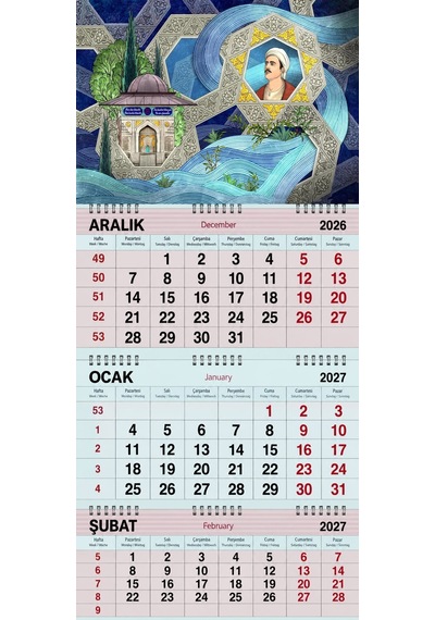 2027 Yılı Gemici Takvimi-nasuhi Hasan Çolpan Çeşmesi Ve Yunus Emre
