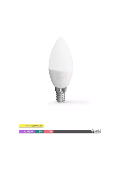 ACK LED Mum Ampul 3000K Gün Işığı 220V 7W E14