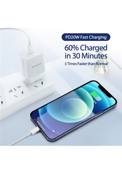 Dux Ducıs C50 Pd 20W Hızlı Şarj Aleti 20W Usb-C Güç Adaptörü (200344199)-Beyaz