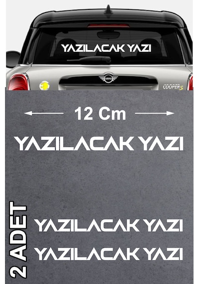 Kişiye Özel Ad Soyad Sticker 2 Adet - Araba Oto Motosiklet Karavan Sticker - 00122 12 Cm